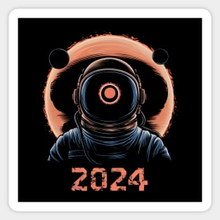 Eclipse Astronaut 2024 Sticker
